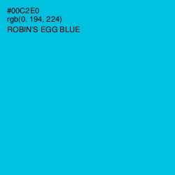 #00C2E0 - Robin's Egg Blue Color Image